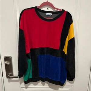🤎(Men’s) Vintage Colorblock Sweater Cherry Hill - Red, Yellow, Blue, Green Black